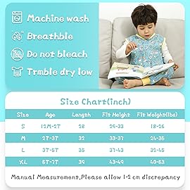 WONDAY Toddler Sleep Sack with Feet, 0.5 Tog Sleeping Sacks for Walking with Legs 12-18 Months 2T