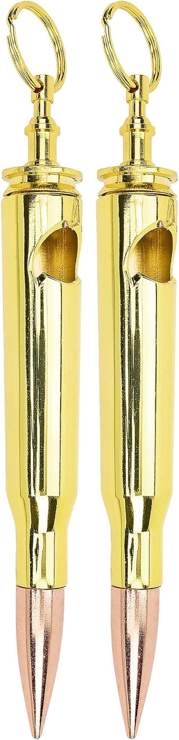 Fairly Odd Novelties FON-10291-6 50 Cal Bottle Opener W/Wire Keychain Style 6PK, One Size, Gold