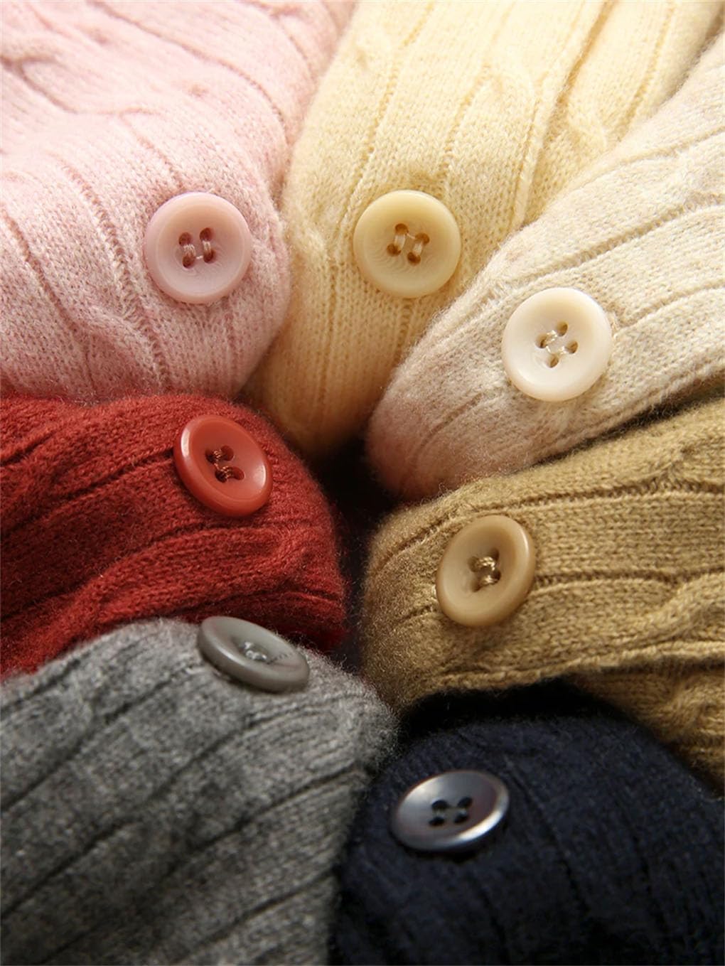 Women Single Breasted Round Collar Plain Sweaters, Straight Slightly Stretch Chic Sweater