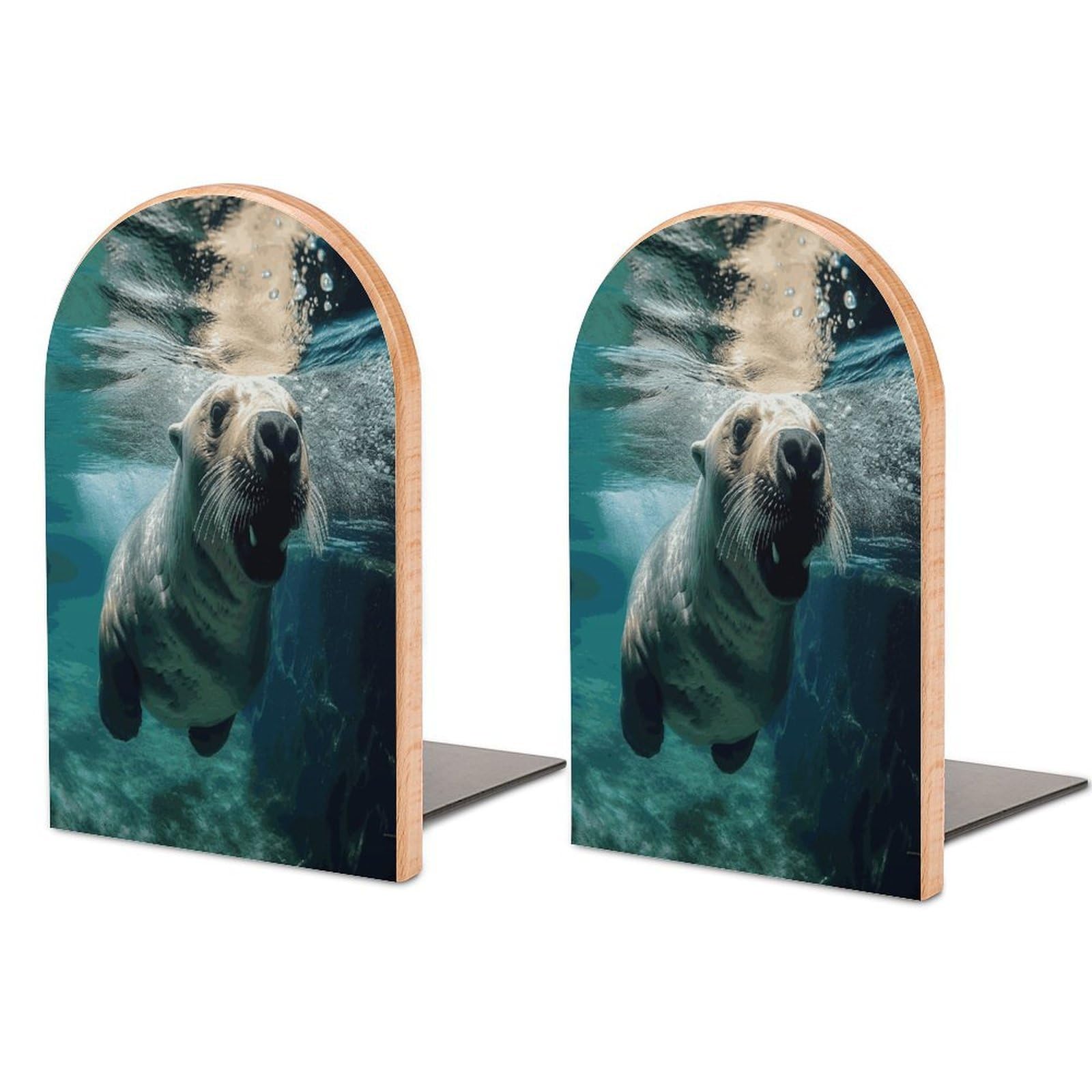 Sujetalibros de león marino de madera, el regalo decorativo para amantes de la lectura