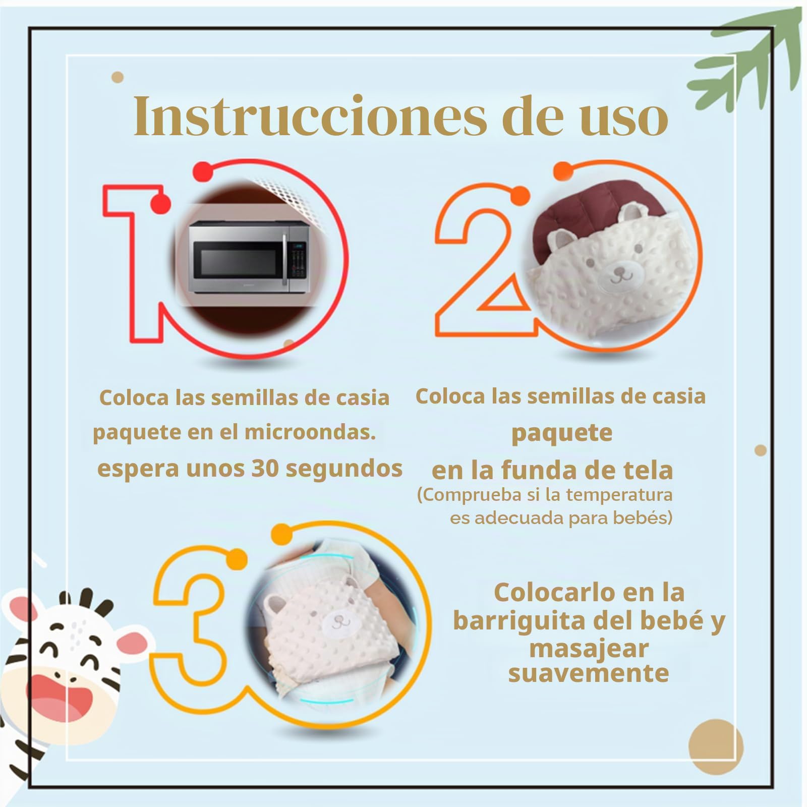 Alivio de cólicos y gases del bebé: envoltura térmica de abdomen con semillas de casia, almohadilla térmica para bebé, alivia y alivia los gases, la hinchazón y el malestar estomacal (verde)