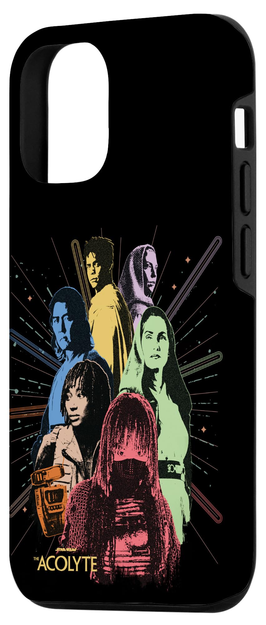 iPhone 15 Star Wars The Acolyte Disney+ Retro Color Block Characters Case - Image 2