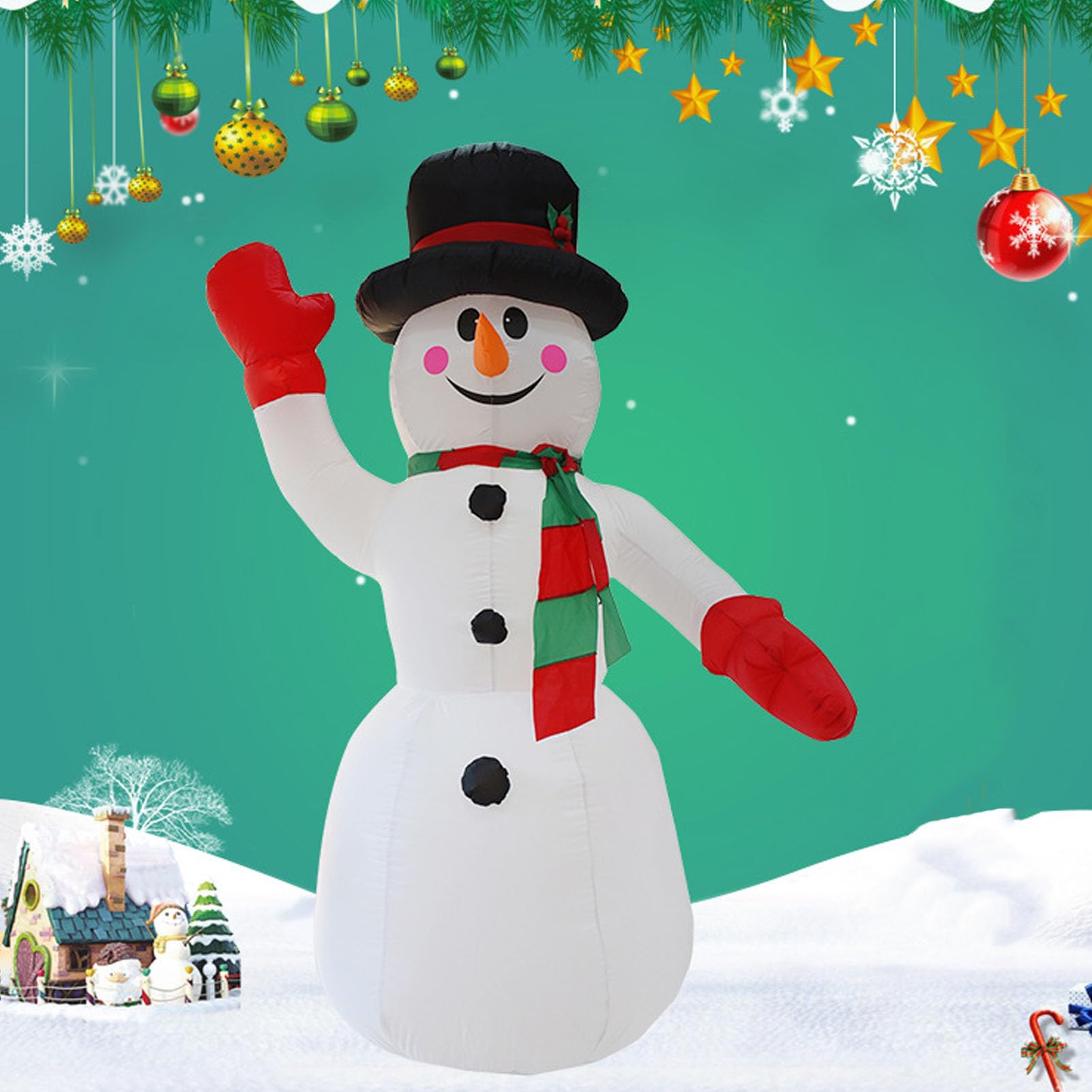 Bonhomme de Neige Gonflable de Noël de 8 Pieds de Haut, avec