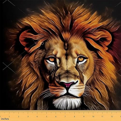 Miniatura 1 de Feelyou Tela de tapicería de león por The Yard, tela de tapicería con temática de selva con estampado de safari para sillas, patrón de animales