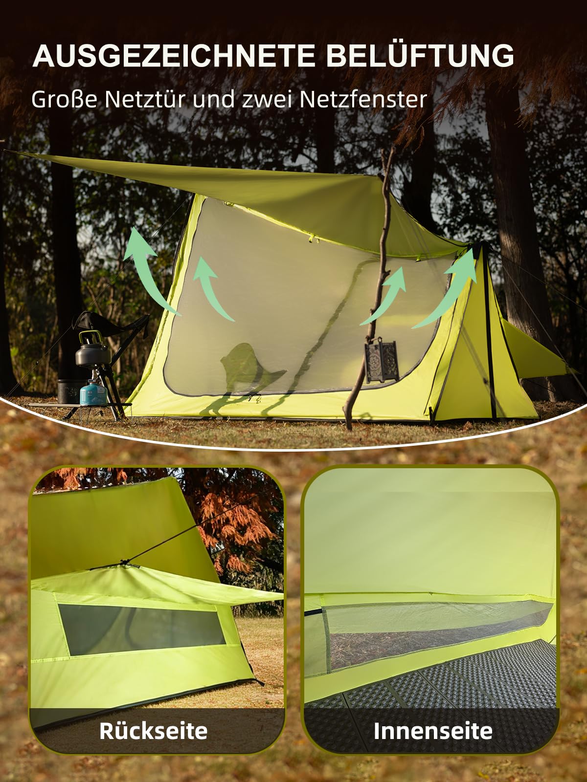 TOMOUNT Ultraleichte Nylon Trekking Shelter EIN-Mann Zelt Kleine Packungsgröße Zeltbahn, 4 Saison Wasserdicht & Winddicht Kompakt Trekkingzelt für Hiking, Wandern, Camping, Outdoor