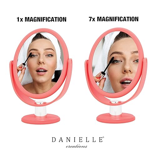 Miniatura 8 de Danielle, Espejo de tocador redondo suave al tacto 10X para mesa, espuma de mar