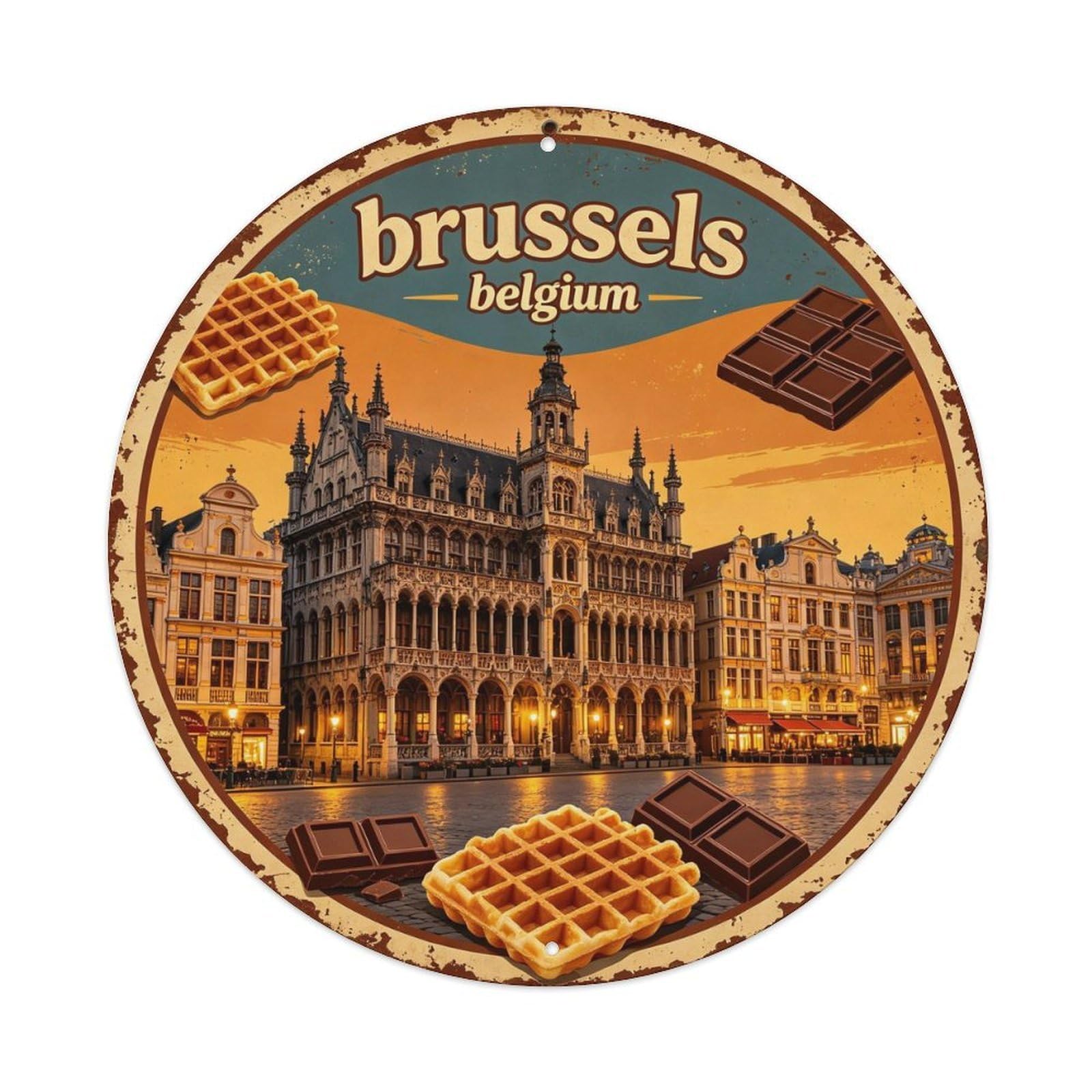 Brussels_vintage Metal Tin Sign Plaque