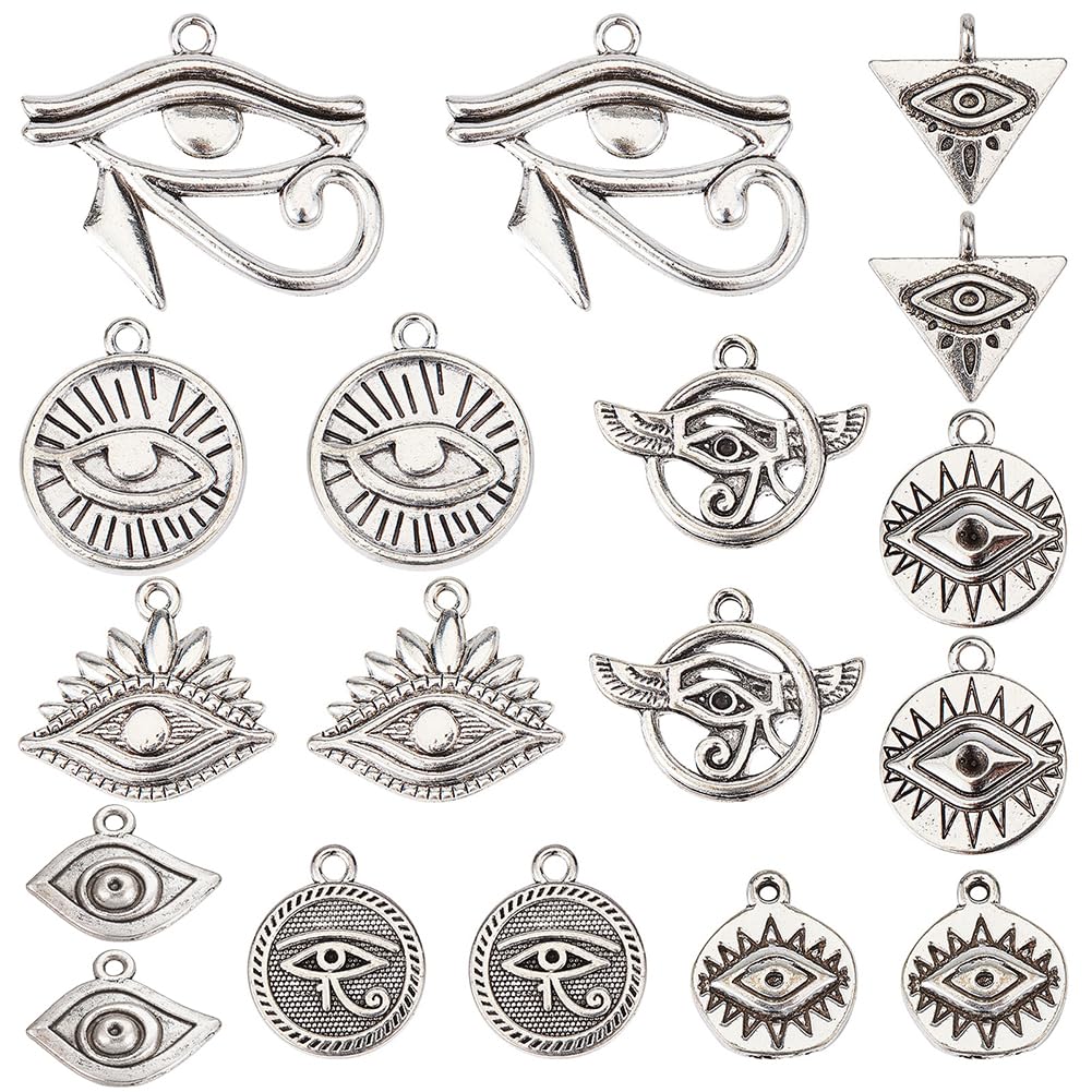 Breloques oeil de Ra en alliage de style tibétain pour pendentifs et colliers