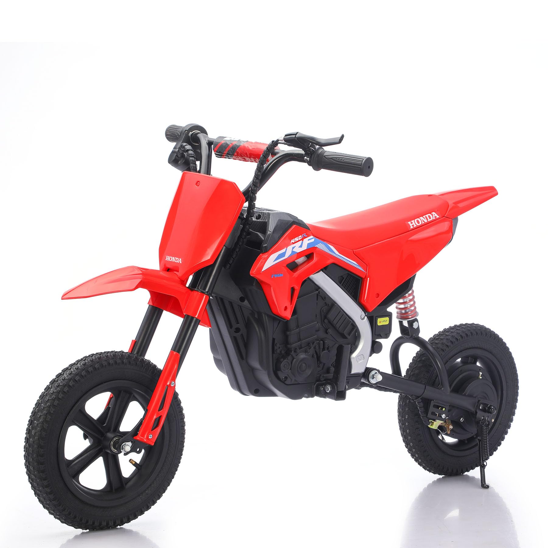Kinder Motorrad elektrisch, 24V Elektro Motorrad für Kinder mit 200W bürstenlosem Motor, Bluetooth & USB, 10–15 km/h, Kinder Motocross für Kinder bis 50 kg， rot