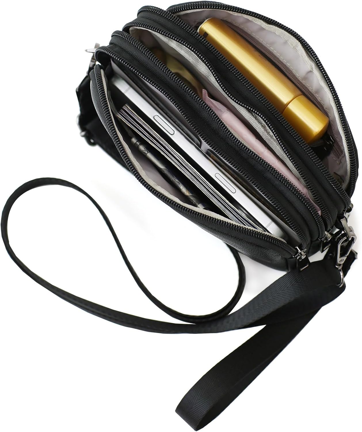 Small Wristlet Wallet for Women, 3-Zip RFID Crossbody Phone Purse - Image 8