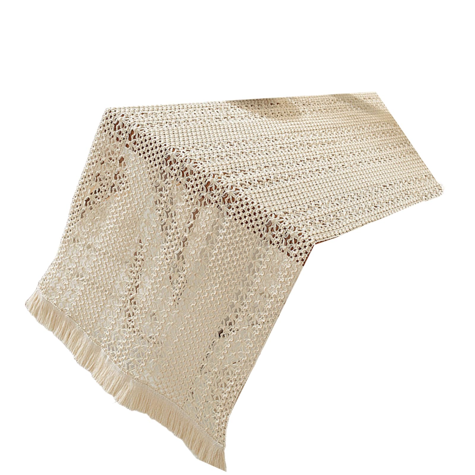 Tsophreniq Table Runner 180cm Lace Designs Spill Resistant Easy Washing for Family Gatherings Daily Meals Machine Washable Table Runner