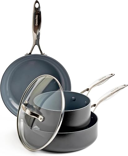 GreenPan Valencia Pro Harteloxierte Gesunde Keramik Antihaft 4-teiliges Topf- un