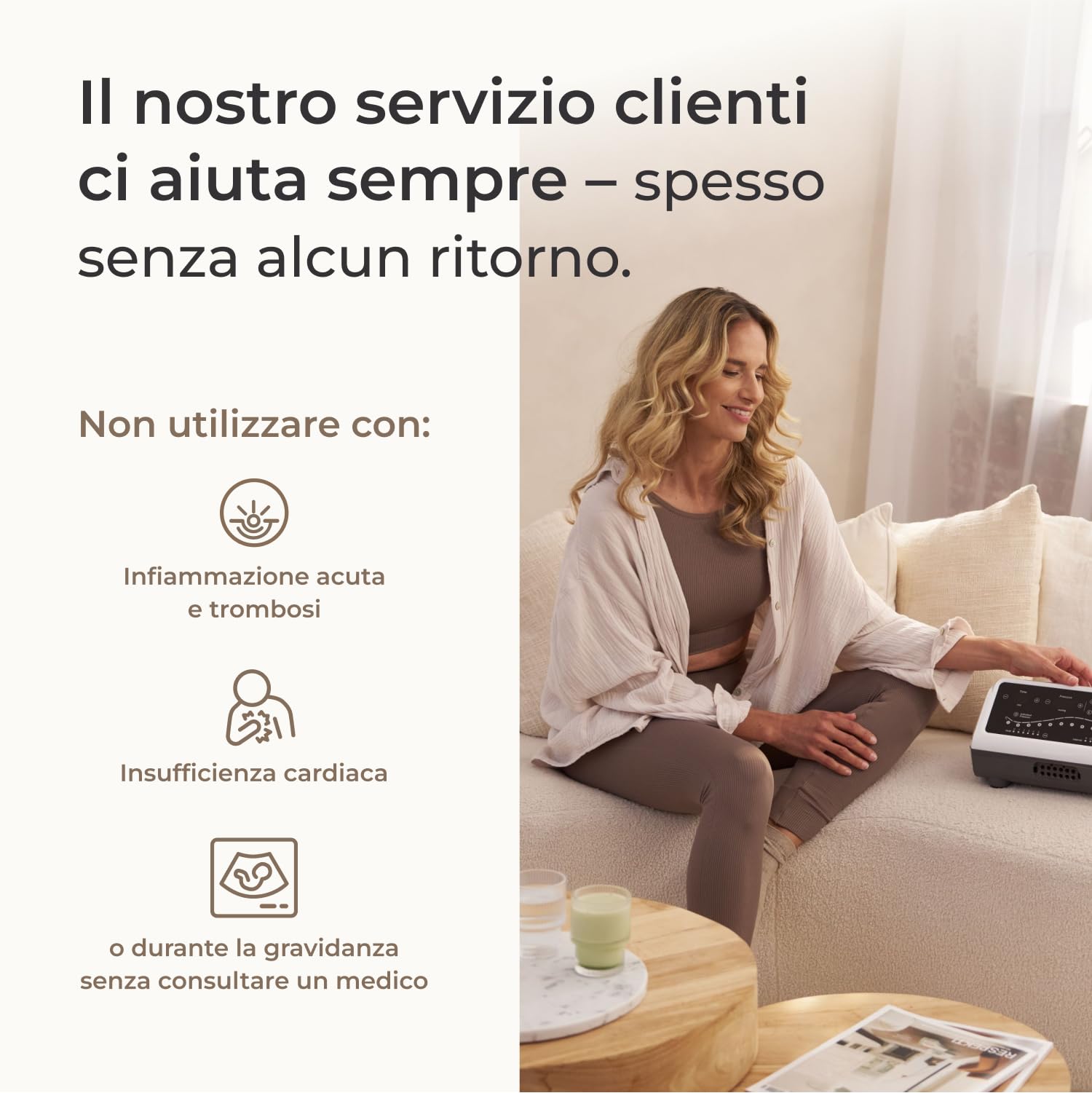 Venen Engel 12 massaggiatori di alta qualità con pantaloni linfatici, 12 camere d'aria disattivabili, pressione della camera regolabile individualmente, 8 programmi di massaggio