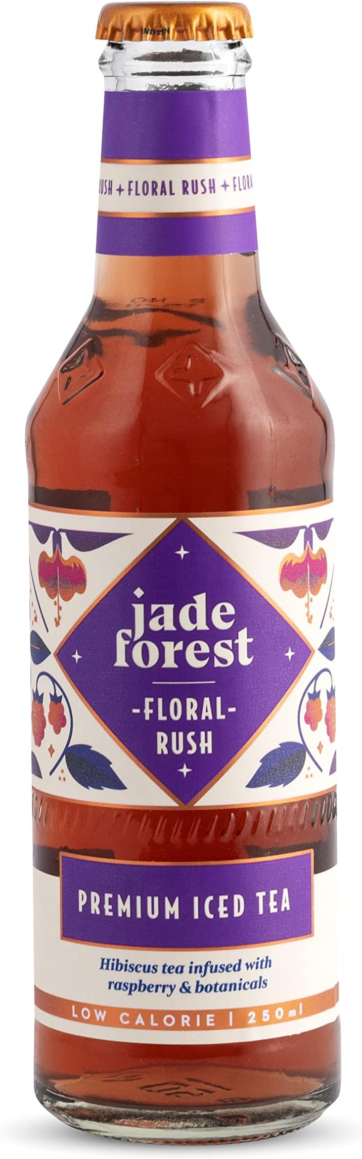 Jade Forest Iced Tea Floral Rush, Low-Calorie Iced Tea, Ready To Drink Iced Tea, Pack of 24, Hibiscus Tea Infused With Raspberry & Botanicals