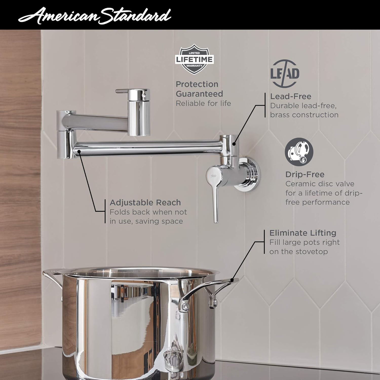 Onе-Dау Sаlе: Uр tо 50% оƒƒ American Standard 4803900.075 Studio S Pot Filler, Stainless Steel