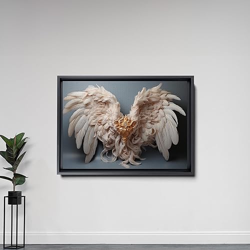 Miniatura 5 de Angel wings print on canvas on light gray ground, Angel wings, Angel wings art, On canvas, Wall Decor Living Room, Office Wall