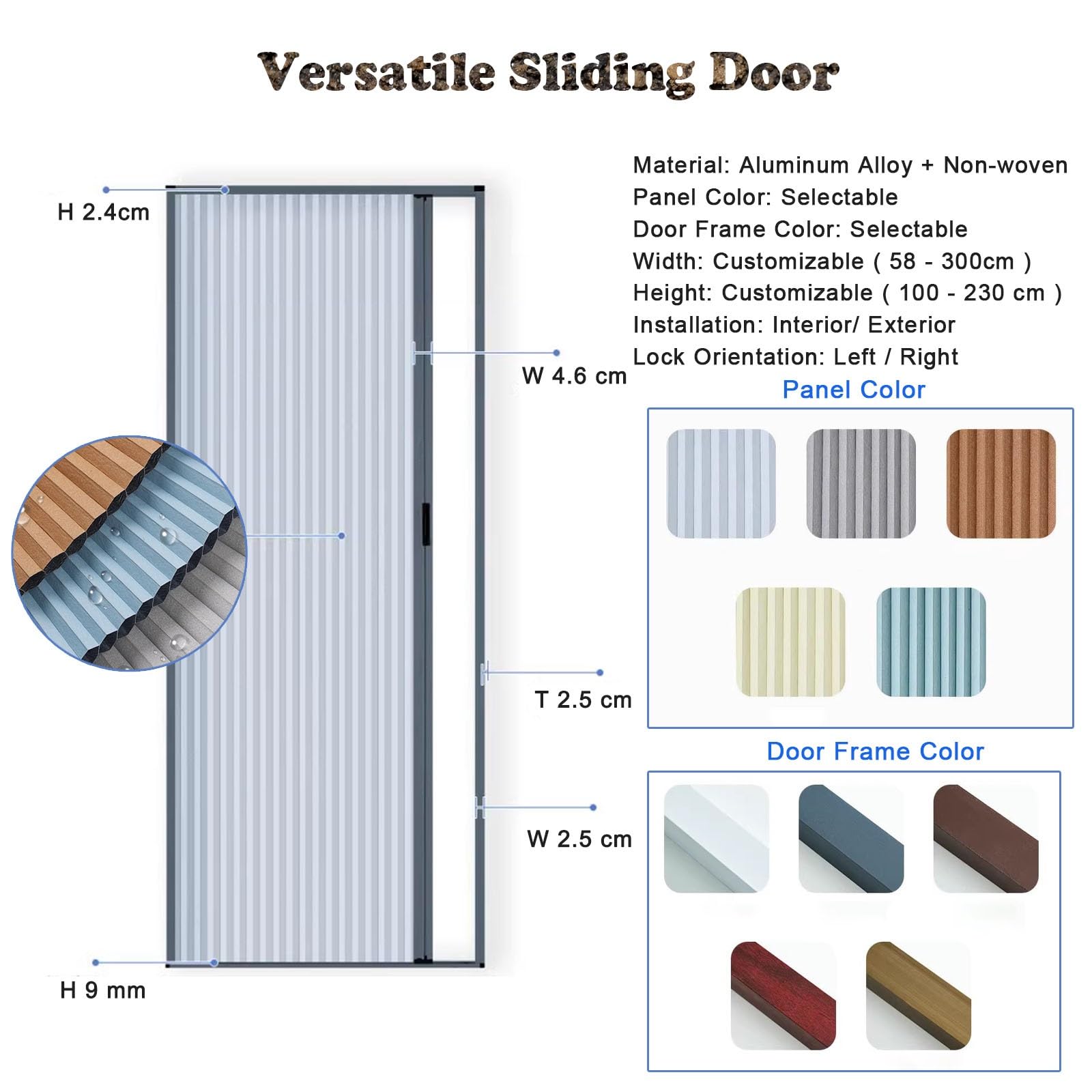 Jievmrs Falttür Ohne Bohren - Raumteiler Mit Sichtschutz 56x99cm Grau