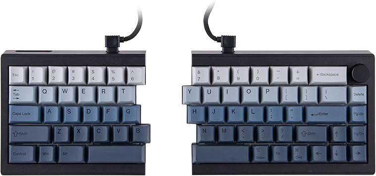 EPOMAKER Split65 QMK/VIA Programmable Keyboard 2.4Ghz/Bluetooth/Type-C Wireless Mechanical Keyboard with RGB Backlit Split Layout Ergonomic Gaming Keyboard Wisteria Linear Switch