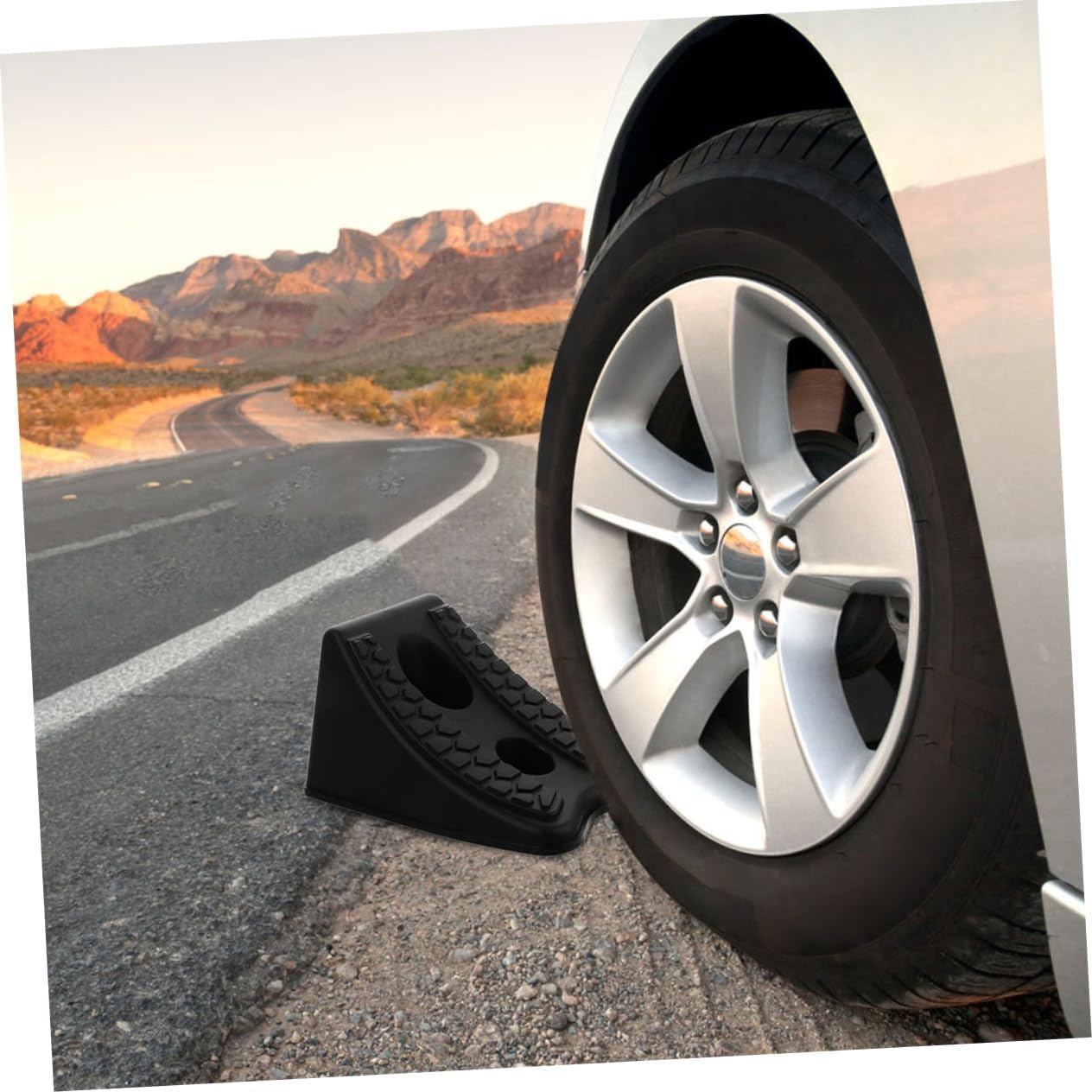 ABOOFAN 2pcs Black Plastic Wheel Chocks for Rv Trailer Car Truck