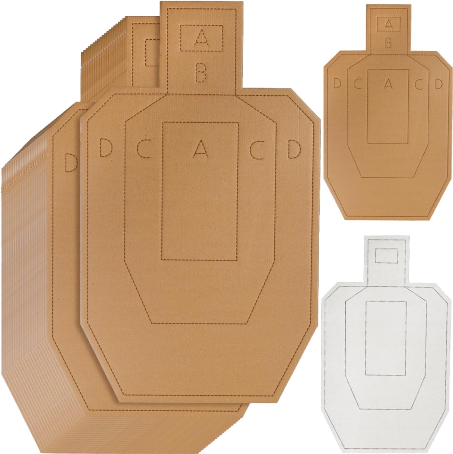 20 Pieces Shooting Cardboard Targets, 30 x 18 Inches Competition Torso Target, Shooting Range Practice Tactical Target, Paper Silhouette Shooting Target for Rifle Gun Pistol