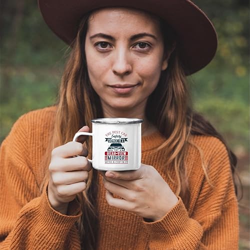 Miniatura 2 de Gift Car Safety Device RearView Mirror With Cop Feature Perfect Gift for Car Lovers 12oz Enamel Silver Mug