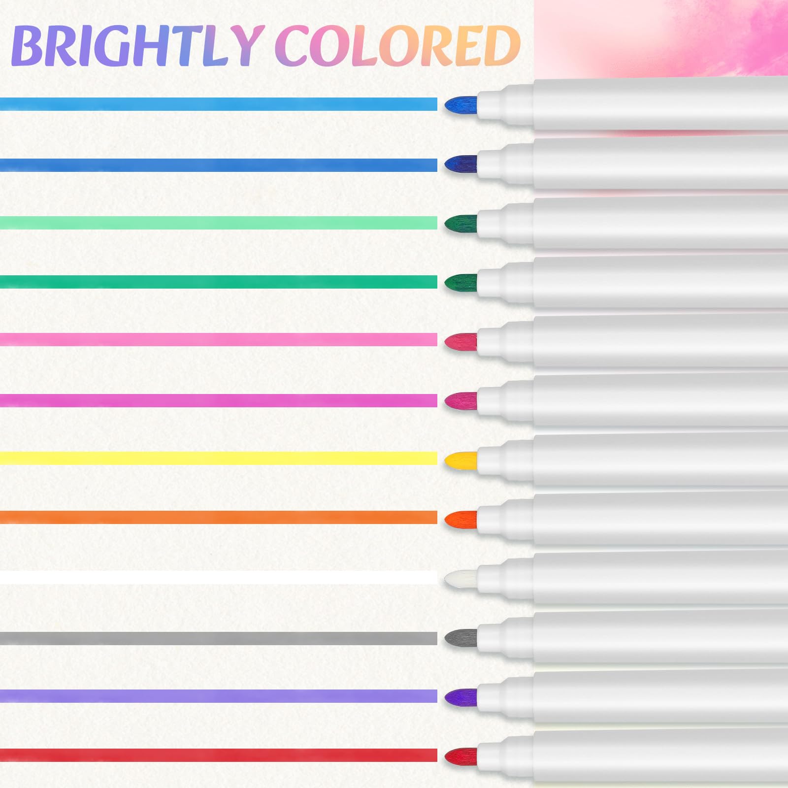 Zerodeko 12pcs Washable Neon Chalk Markers, Erasable Acrylic Marker Set for Led Writing Boards Acrylic Whiteboards - Image 3