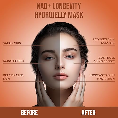 Miniatura 3 de Nad+Longevity Jelly Mask - Paquete profesional de mascarilla facial despegable, reduce las manchas de dardos, ilumina e hidrata, antienvejecimiento