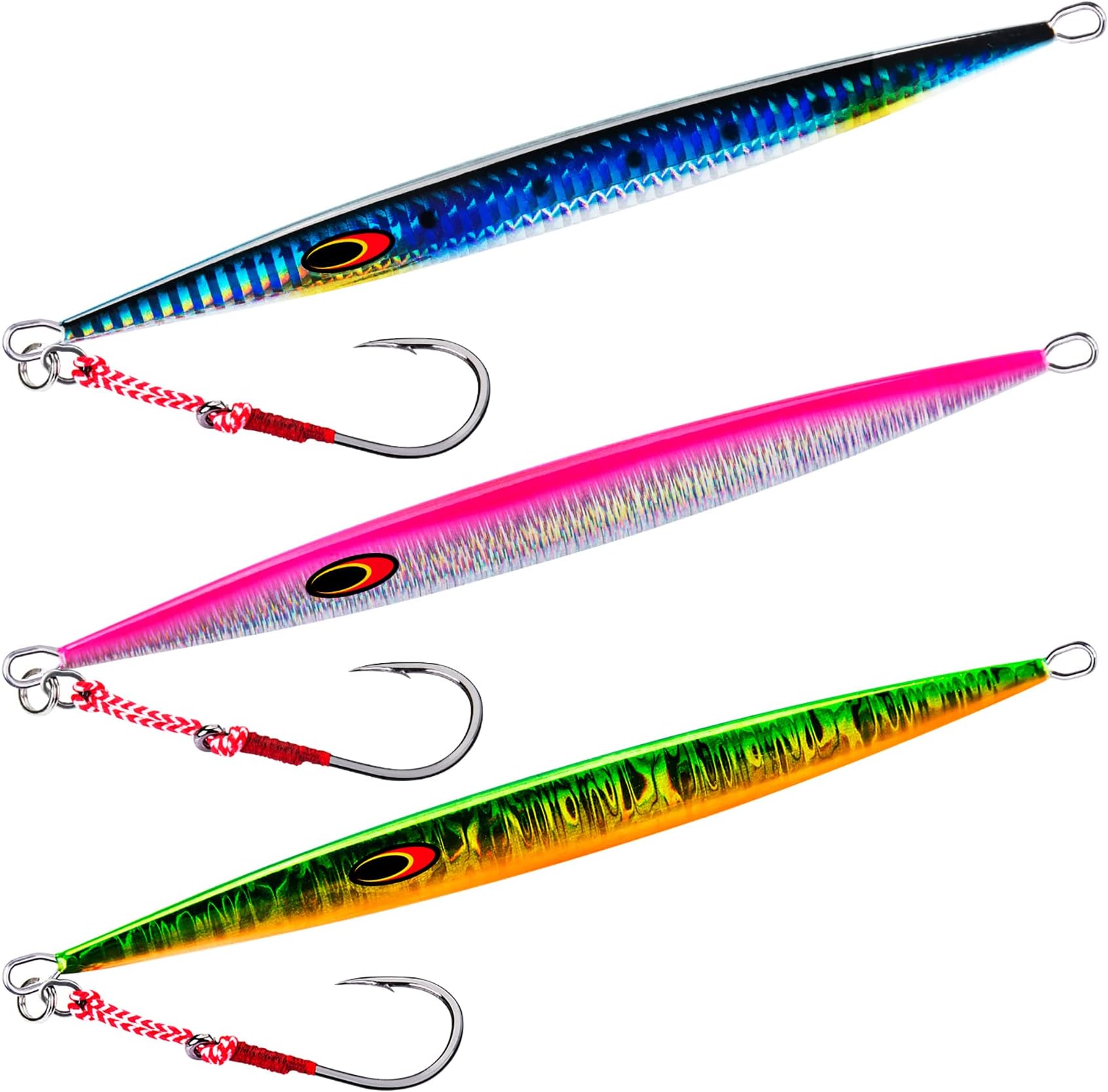 Goture Tuna Lures Vertical Saltwater Jigs / Glow Lead Jigs/ 80g 100g 150g 200g 250g/ Deep Sea Fishing Lures/Slow Jigging Pitching Artificial Lures for Tuna, Grouper, Dogtooth, Bass, Salmon