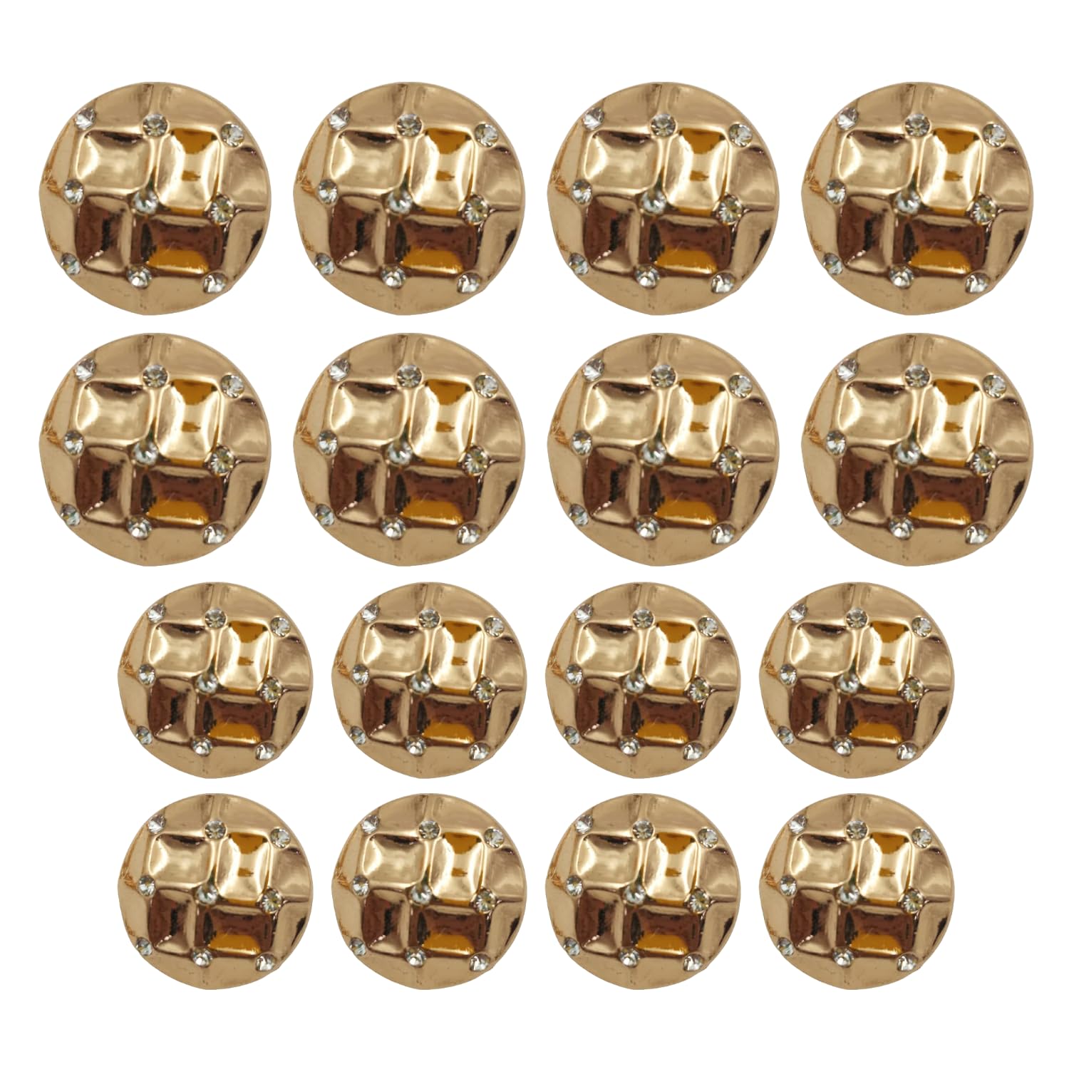 Ani accessories Diamond Look Design Metal Shank Button for Coat Blazer Suit, Sherwani and Indian Dresses Sports Coat and Bandhgala,Double Breast 8 Big and 8 Small (Gold)-picture-14
