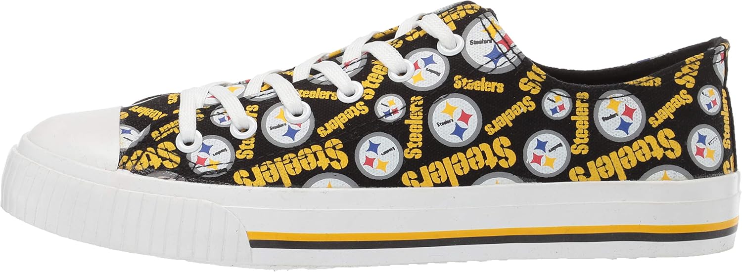 FOCO Pittsburgh Steelers NFL Womens Low Top Repeat Print Canvas Shoes - 9 - Image 5