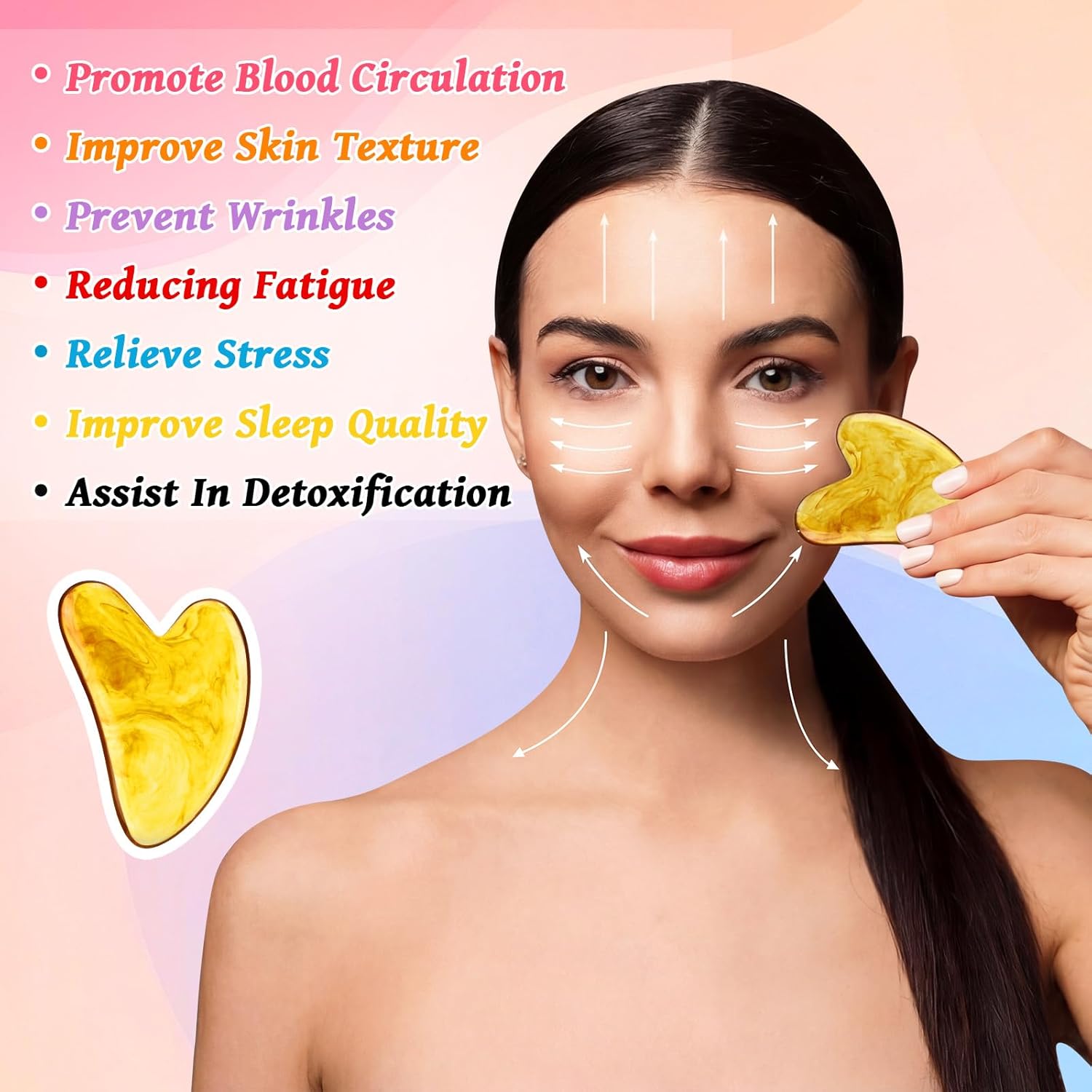 100 Pcs Gua Sha Facial Tools Bulk Resin Gua Sha Massage Tool Heart Shaped Guasha Stone for Face and Body Neck and Eye Massage Spa Acupuncture Skin Care Gift for Woman to Prevent Wrinkles
