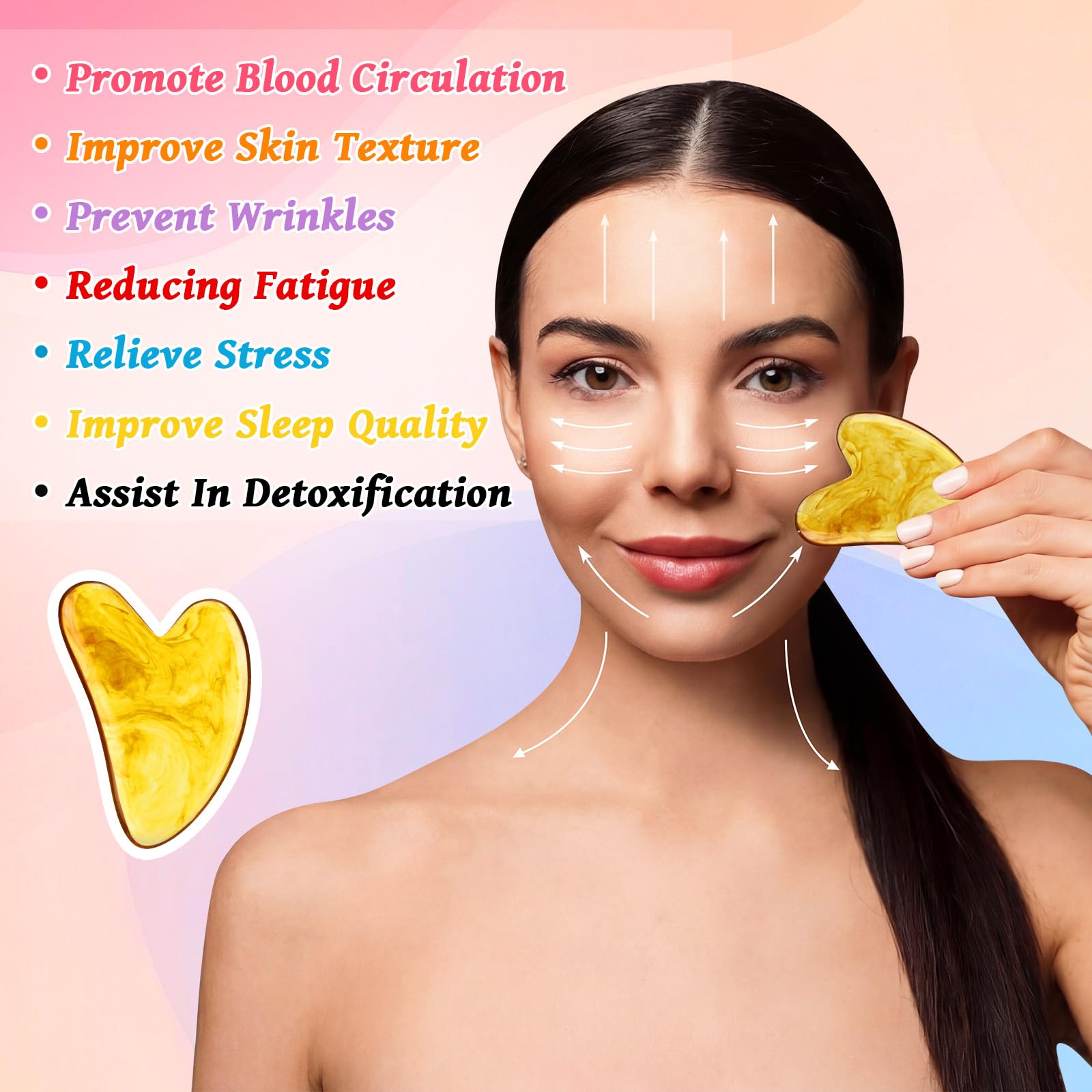 100 strumenti per il viso Gua Sha, in resina, strumento per massaggi Gua Sha, a forma di cuore, pietra guasha per viso, corpo, collo e occhi, spa, agopuntura, regalo per la cura della pelle