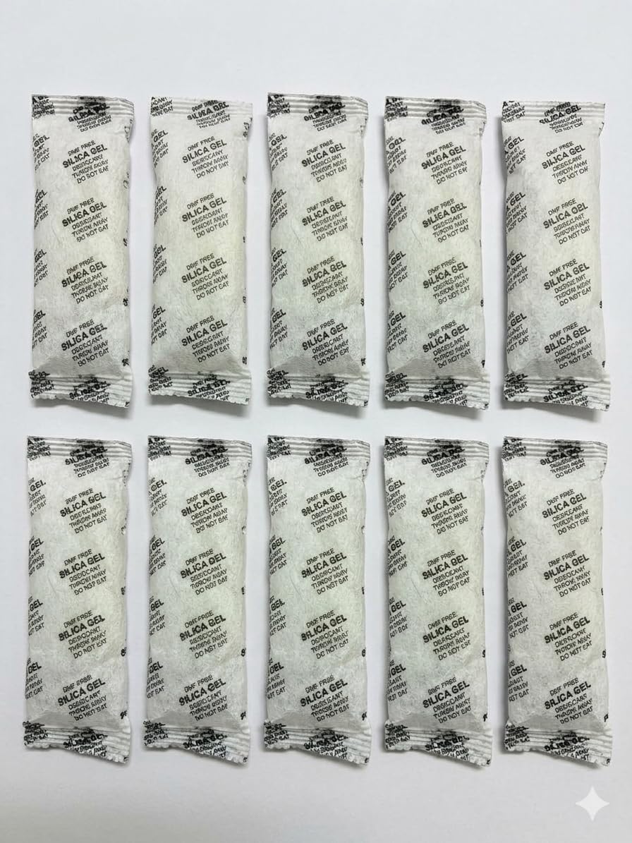 KDeX Silica Gel 10 grams Pouch Dehumidifier Silica Gel Bags for Cupboard, car, Bedroom, Camera, Lenses, Shoes, Room, Kitchen, Wardrobe, Moisture absorbents (25)-picture-20