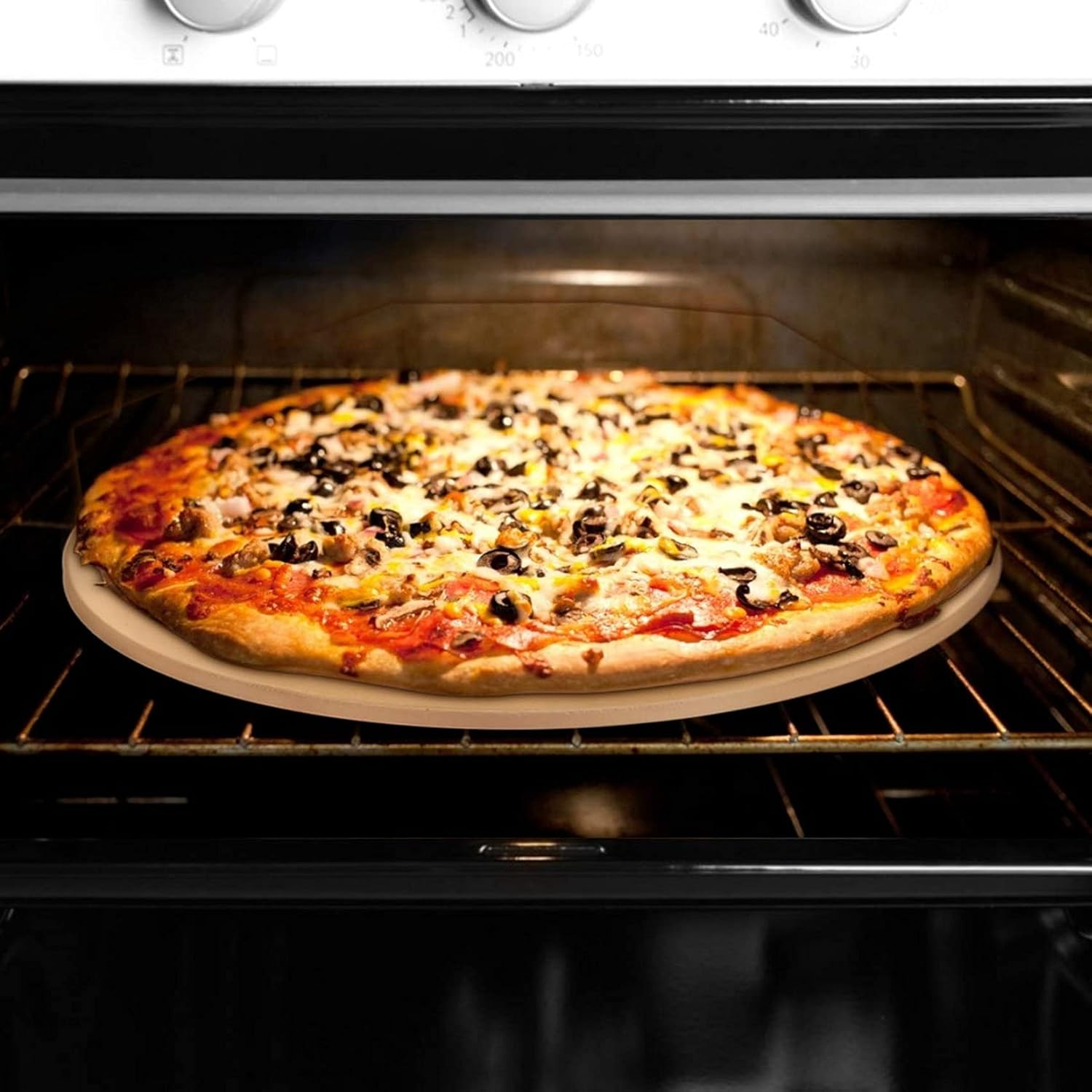 2X 12Inch Ceramic Pizza Stone Pizza Baking Stone/Pan, Perfect for Grill and Oven - Thermal, and Safe
