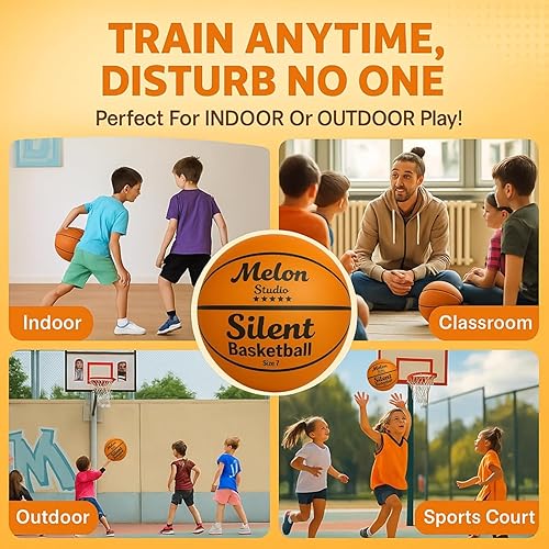 Miniatura 6 de Baloncesto silencioso tamaño 7 (29.5 pulgadas), pelota de espuma, regate silencioso dentro de casa, entrenamiento suave sin ruido para casa, sin