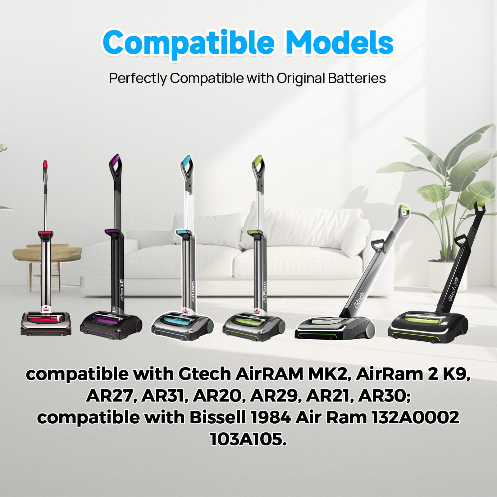 Akumulator 22V 4000mAh kompatybilny z Gtech AirRam MK2, AirRam 2 K9, AR20, AR21, AR27, AR29, AR30, AR31, kompatybilny z Bissell Air Ram 1984 132A0002 103A105 bezprzewodowy odkurzacz