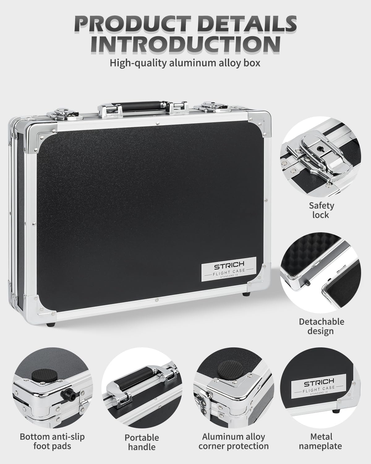 STRICH Standard 45,7 cm Gitarren-Multieffekt-Pedalkoffer, 46 x 31 x 11 cm
