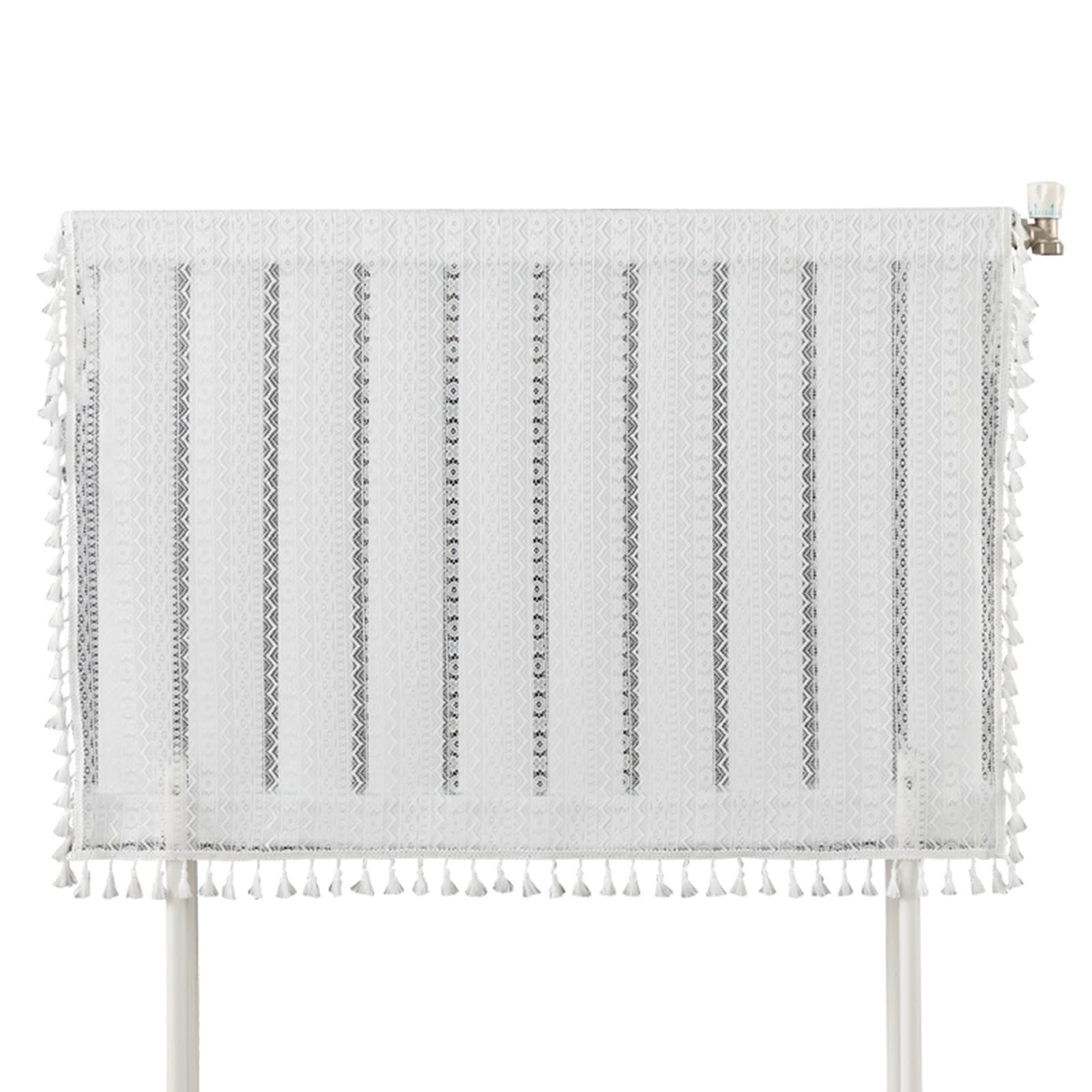 Couvercle radiateur dentelle de 200cm avec glands pour habillage élégant