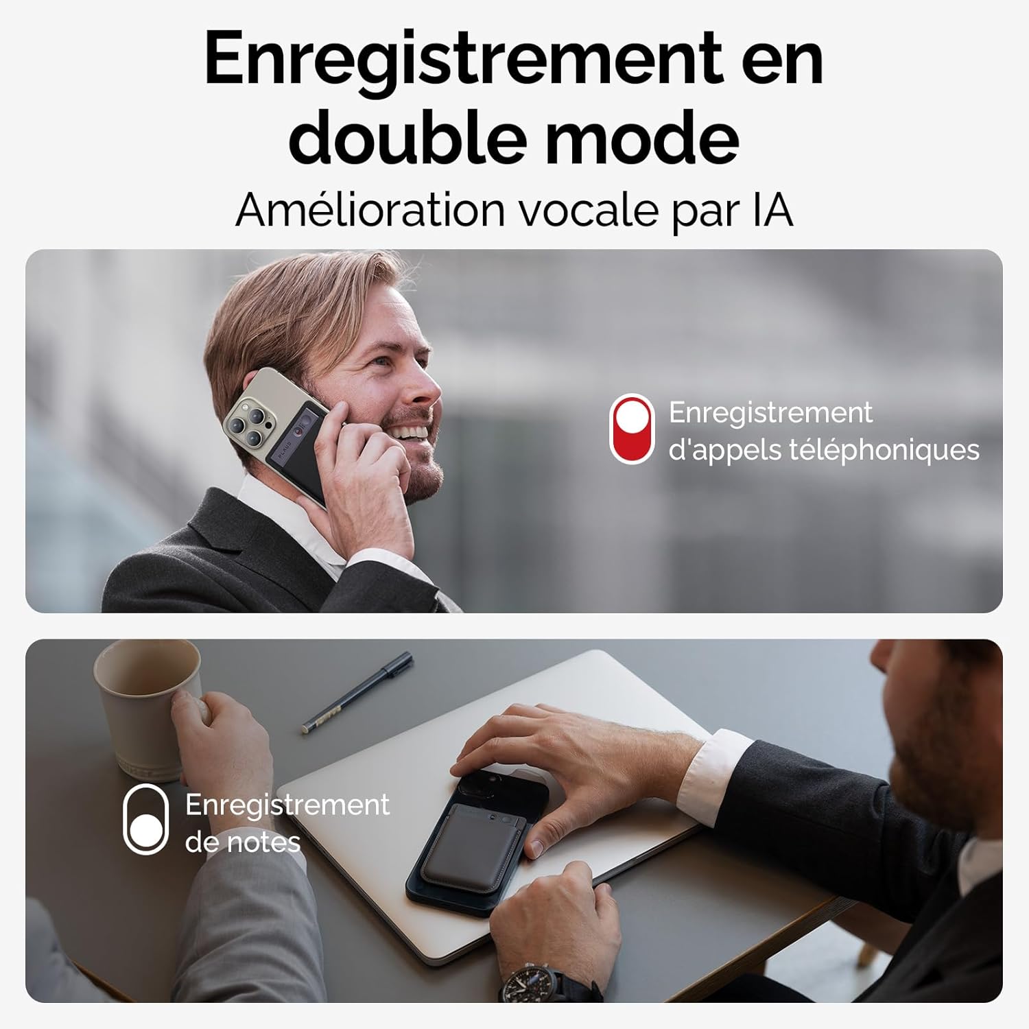 PLAUD NOTE Enregistreur Vocal IA 64 Go – Transcriptions en 112 Langues, Contrôle via App, Haute Précision Sonore et Flexibilité - Description