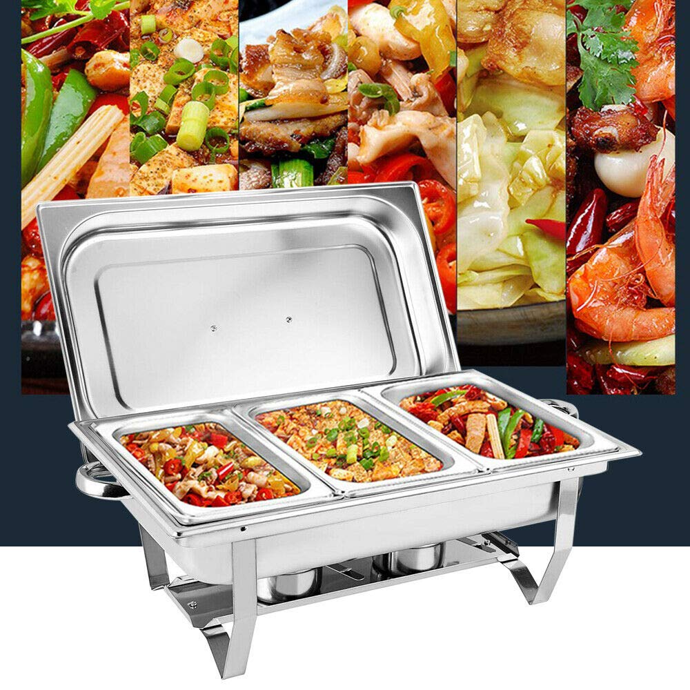 Set isolante in acciaio inox, vassoio da 3 litri, per catering e banchetti, facile da pulire