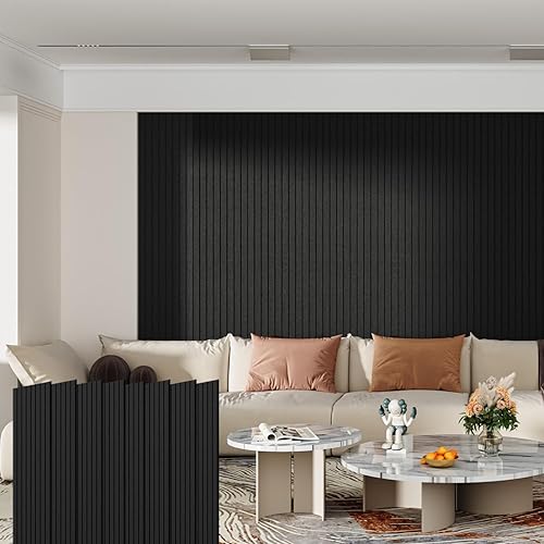 Miniatura 1 de Paquete de 8 paneles acústicos de 48 x 12 x 0.4 pulgadas, paneles de pared grandes insonorizados, paneles autoadhesivos a prueba de sonido para