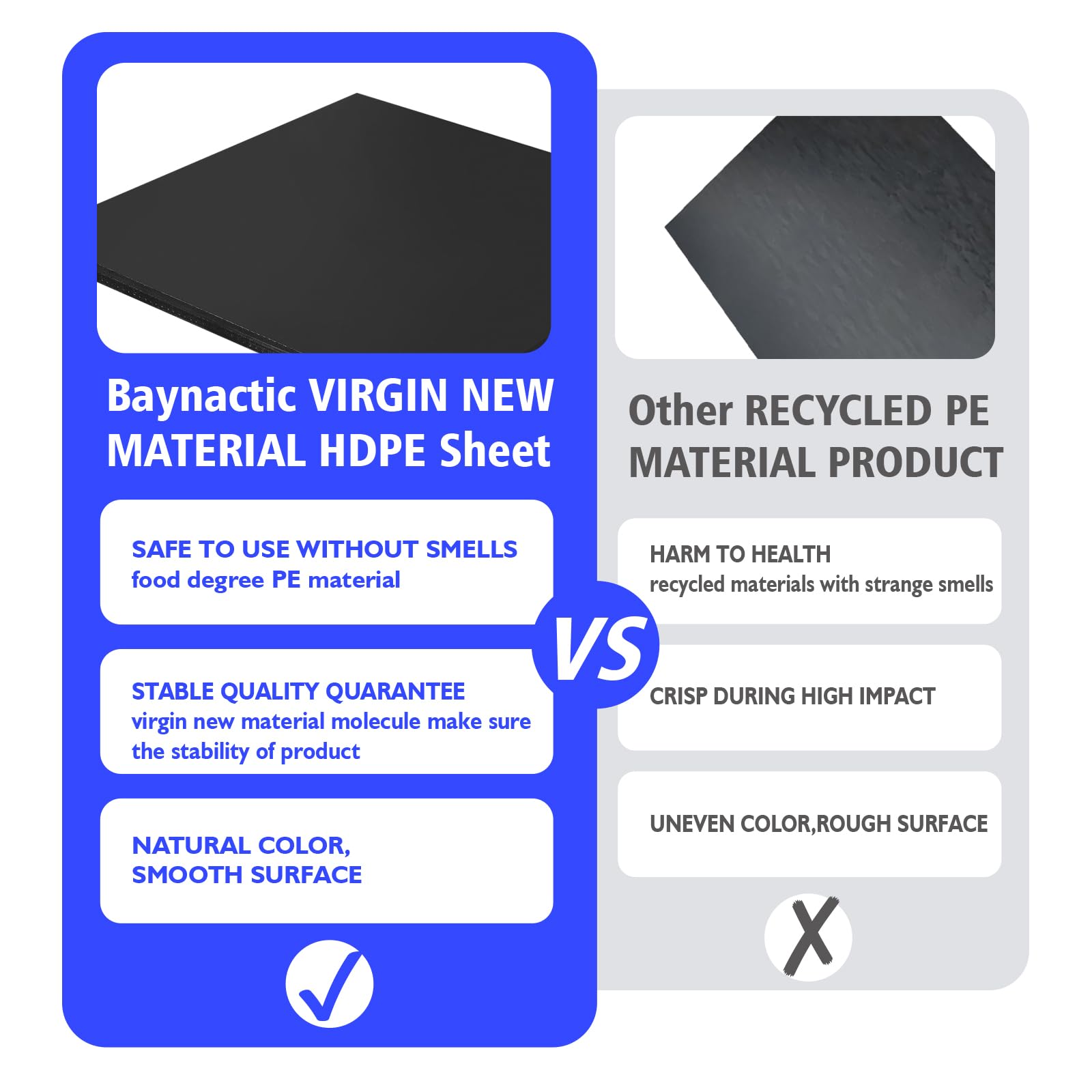 HDPE Sheet 1/2" x 12" - Black Plastic Board -4