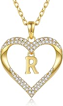 CDE Women's 18K Gold-Plated Necklace Initial Heart Pendant Letter Chain for Women A-Z Personalised Chain Jewellery Birthday Gift for Teenager Girls Women Girlfriend Valentine's Day Christmas Mother's