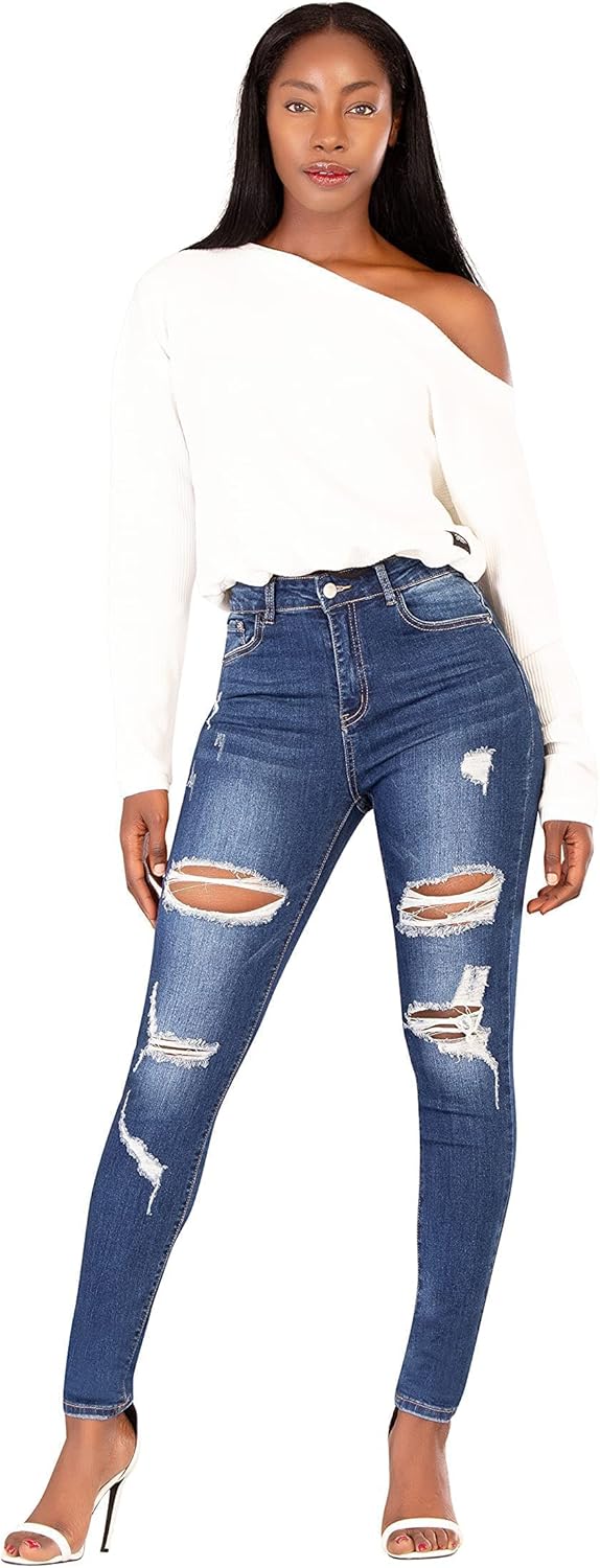 High Waisted Jeans for Women, Trendy Womens Jeans, Skinny Butt Lift Pants for Women with Tummy Control. - Image 6