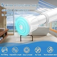 Vista 5 de AIZESI Varillas de cortina de tensión de resorte Barra de tensión corta (blanco, 8" a 12"-2Pcs)