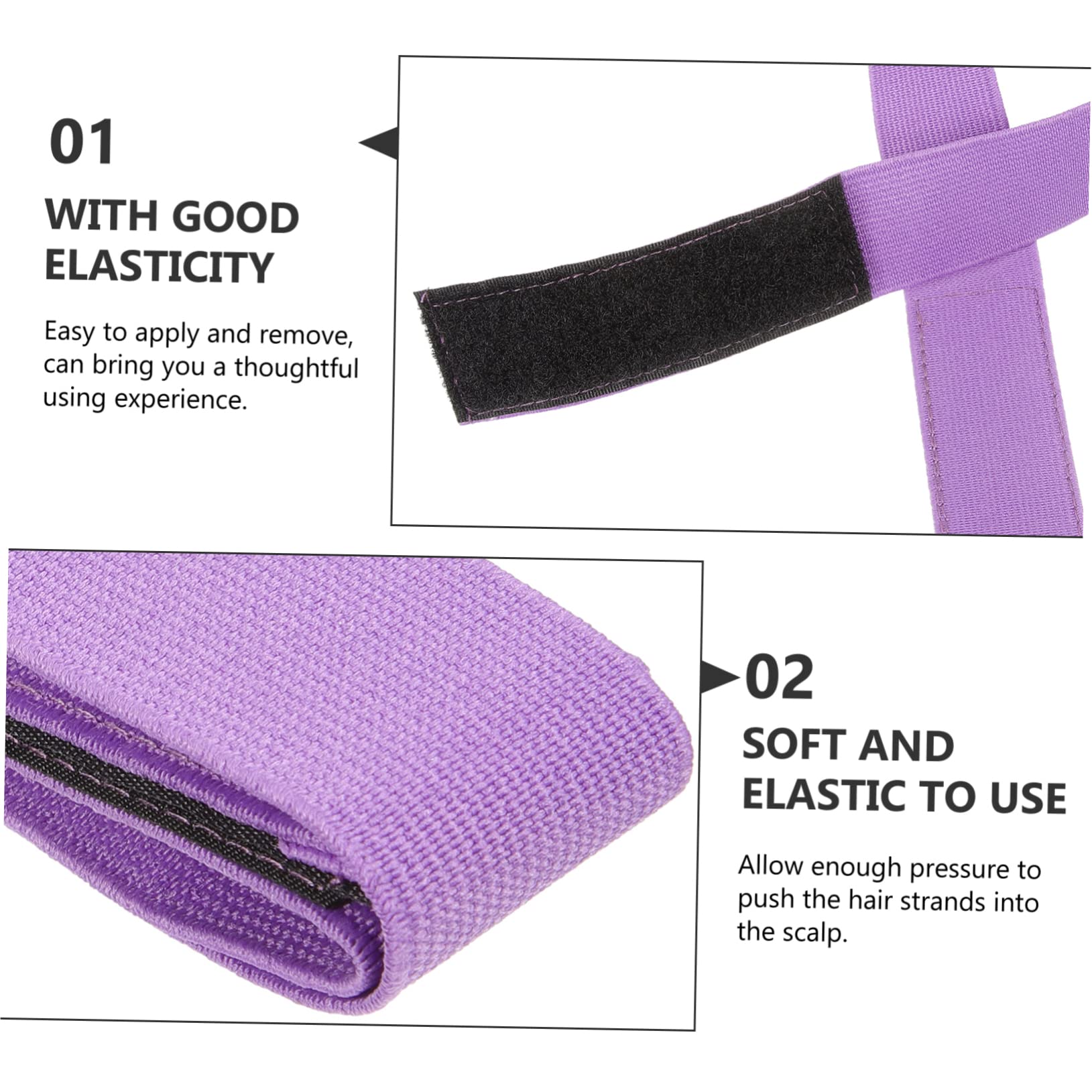 GALPADA 4sets Wig Fixing Strap Elastic Wig Cap Bands Velvet Grip for Secure Fit 4pcs*4