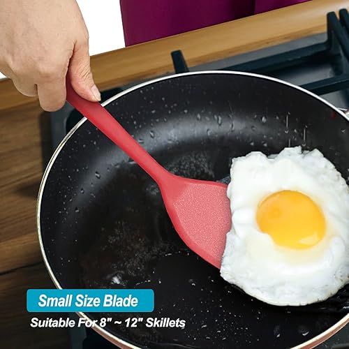 Miniatura 6 de Juego de espátulas de silicona, espátula para voltear, espátulas resistentes al calor alto con diseño de una pieza sin costuras, utensilios de goma