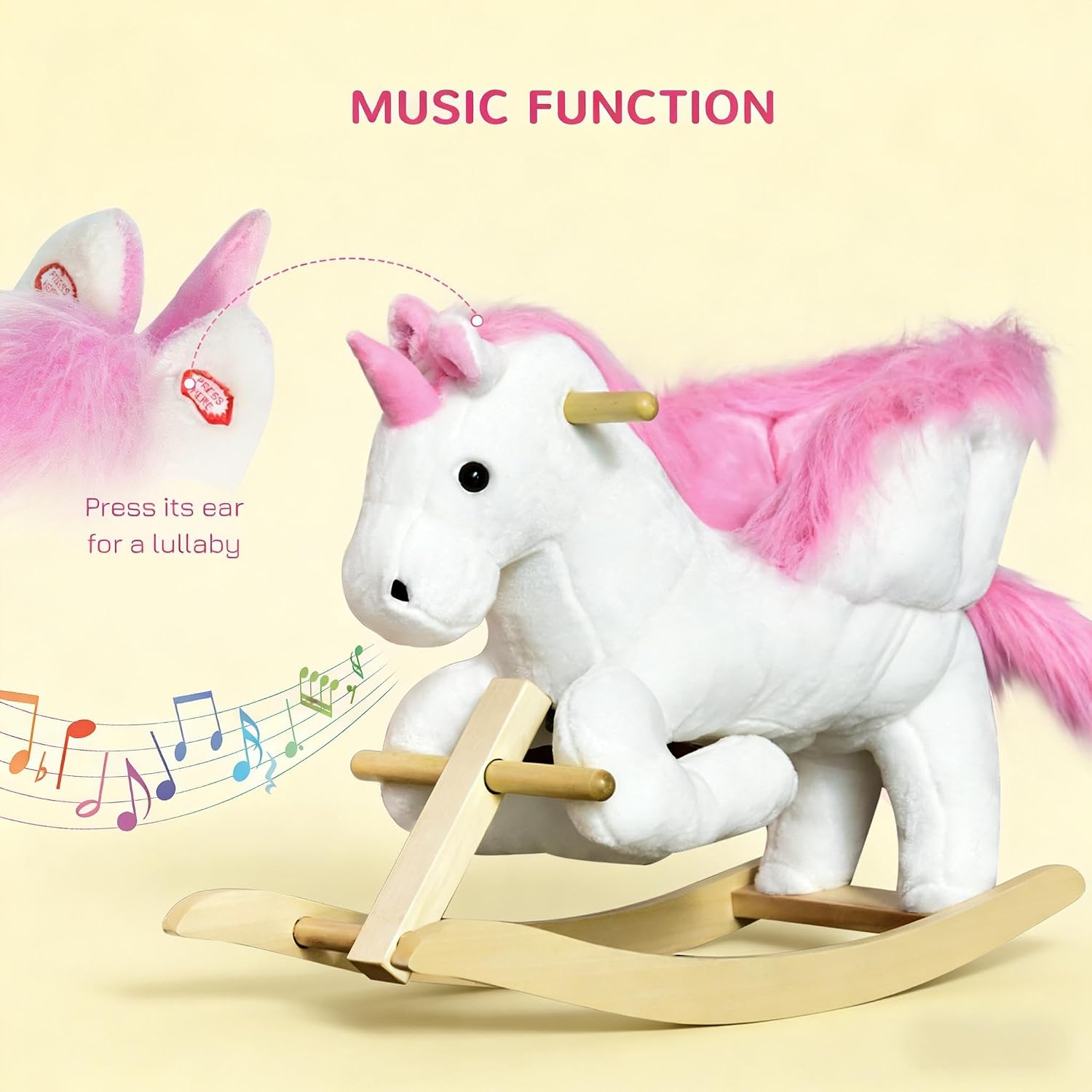 Unicorn Baby Rocking Horse Toy – Magical Plush Seat, Soft Cuddly, Safe Infant Ride-On