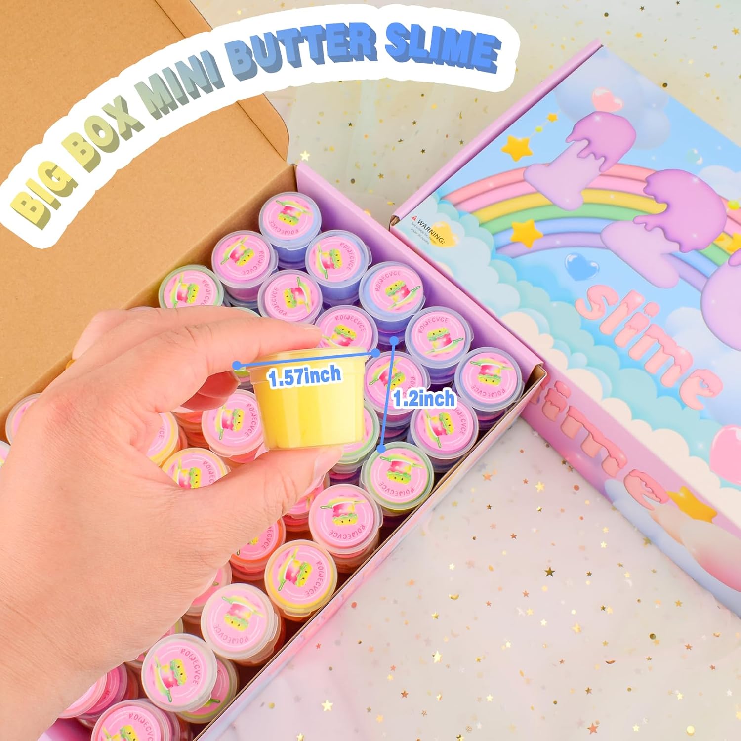 120 Pack Cloud Slime Kit, Mini Bulk Slimes for Kids, Soft and Non-Sticky, Slime Party Favors, Goodie Bag Stuffer, Valentines Gifts, Classroom Exchange Prizes, Stress Relief Toys for Girls Boys 8-12