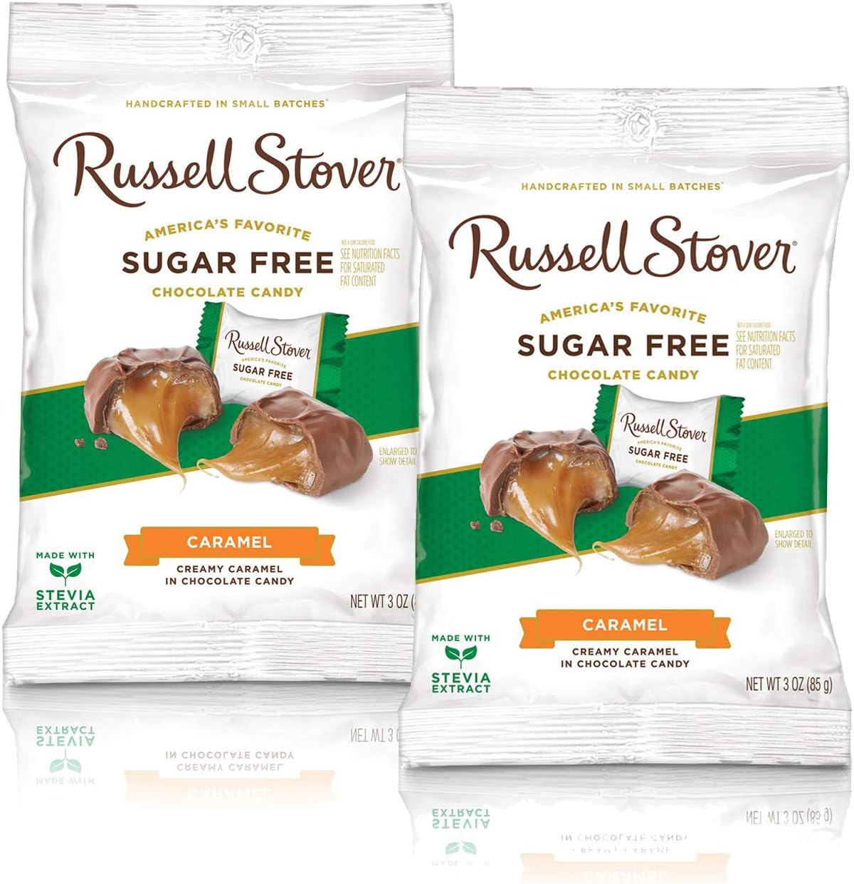 Sugar Free Creamy Caramels in Chocolate Candy, 3 Ounce Bag, Pack of 2